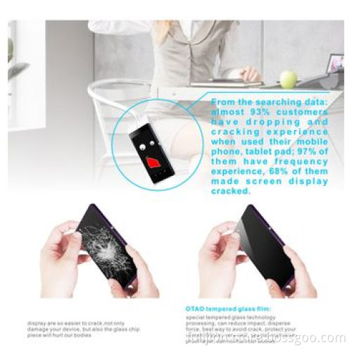 Anti-crack anti fingerprint 0.2mm round angel tempered glass screen protector for Sony Xperia-Z L36h